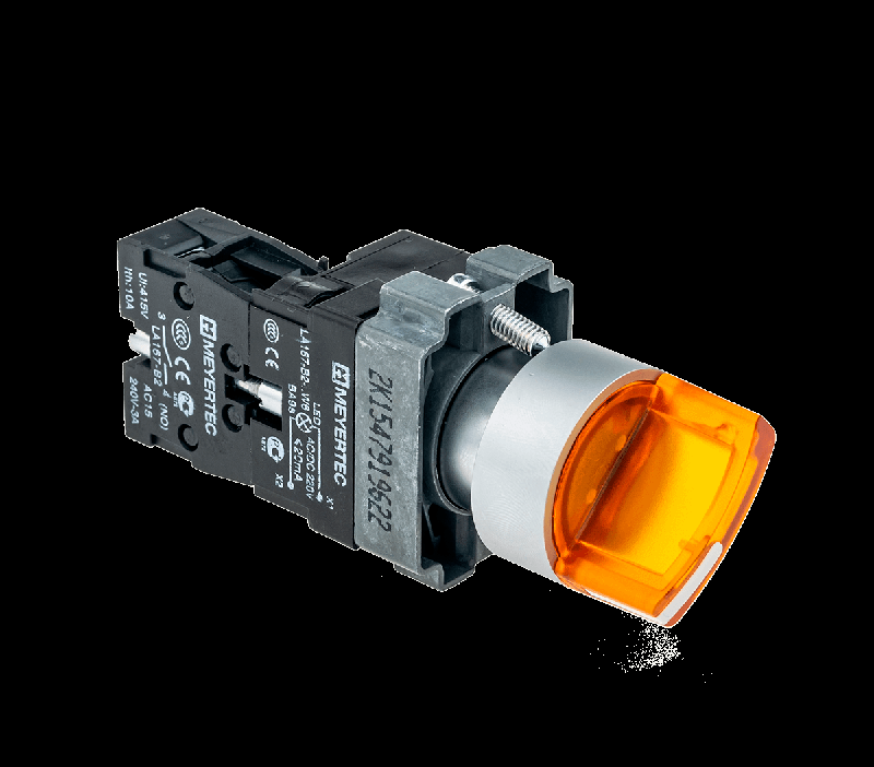 Переключатель с LED подсветкой 24В AC/DC желт. 3 полож. 1NO фикс. мет. MTB2-BK3561 ОВЕН 58221