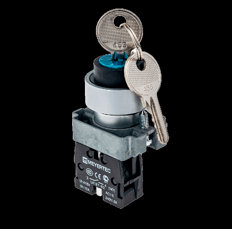 Переключатель с ключом черн. 2 полож. 1NO фикс. 1 выемки мет. MTB2-BGZ112 ОВЕН 58194