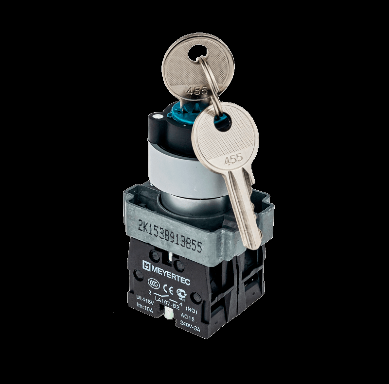 Переключатель с ключом черн. 3 полож. 2NO фикс. 1 выемки мет. MTB2-BGZ133 ОВЕН 58196