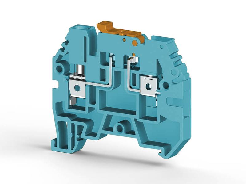 Клеммник с размыкателем на DIN-рейку 4кв.мм син. ASK 3A Klemsan 353101