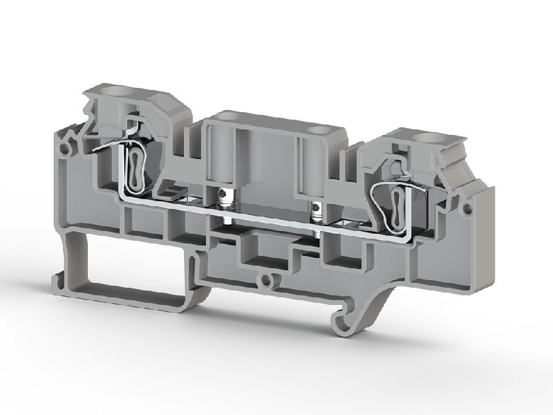 Клеммник пружинный измерительный с 2-мя тест.разъемами 6кв.мм сер. WGO D5 Klemsan 376290