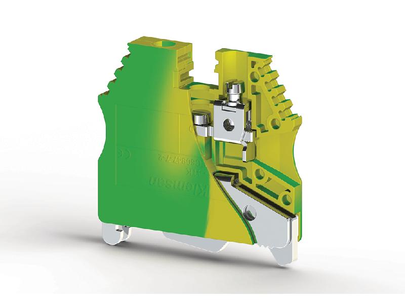 Клеммник на DIN-рейку 2.5 - 4кв.мм (земля) AVK 2.5-4TK Klemsan 334450