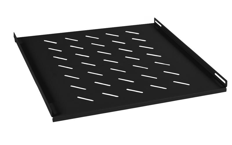 Полка SH-J018-FC-800m-BK 19дюйм Г=600мм перфорир. для напольн. шкафов Г=800мм RAL 9004 черн. Cabeus 8622c