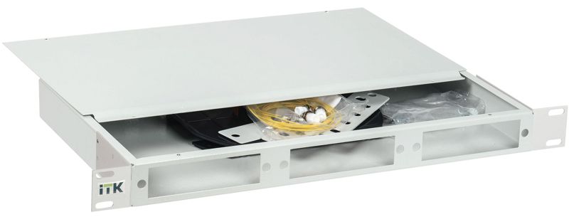 Кросс укомплектованный 1U LC (Duplex) 12 портов (OS2) ITK IND-FOBX24-1U-12LCUD09