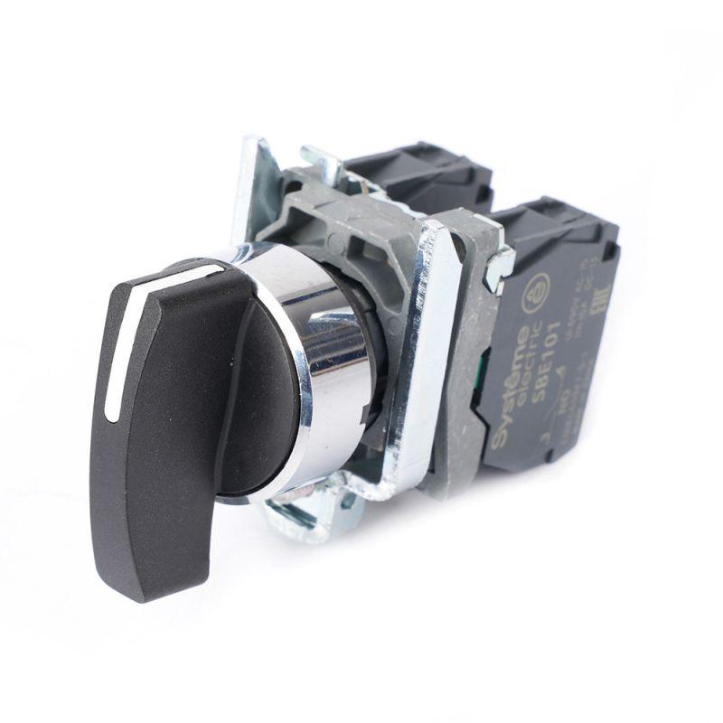 Переключатель модульный SB4 в сборе 22мм 3поз. с возвратом ручка 2НО SE SB4BJ53