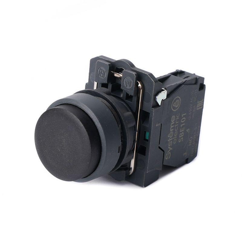 Кнопка модульная SB5 в сборе 22мм выступающая с возвратом пластик 1НО черн. SE SB5AL21