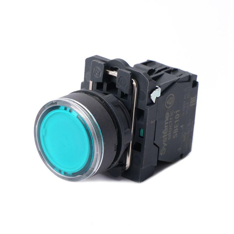 Кнопка модульная SB5 с подсветкой в сборе 22мм пластик 230-240ВAC 1НО зел. SE SB5AW33M1