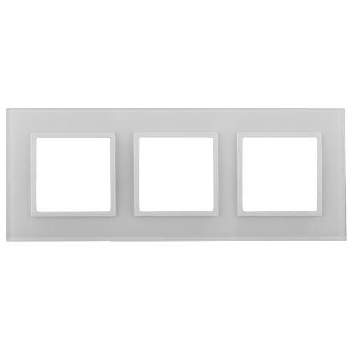 Рамка 3-м 14-5103-01 стекло Elegance бел.+бел. Эра Б0059170