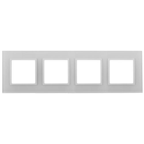 Рамка 4-м 14-5104-01 стекло Elegance бел.+бел. Эра Б0059172