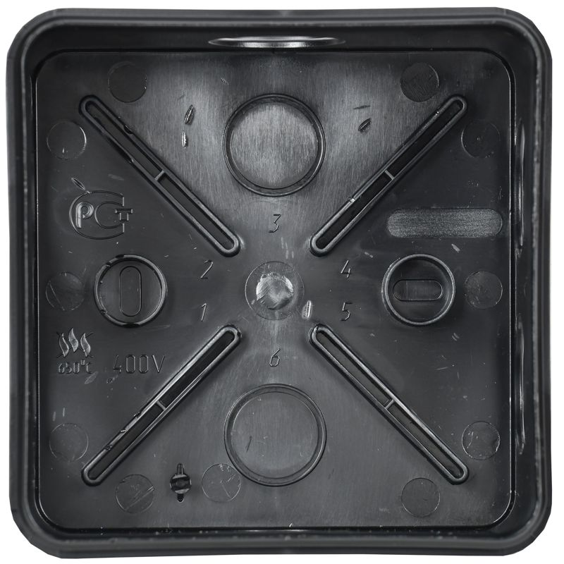 Коробка распаячная ОП 100х100х50 IP44 КМ41255 6 гермовводов черн. IEK UKO21-100-100-050-K02-44