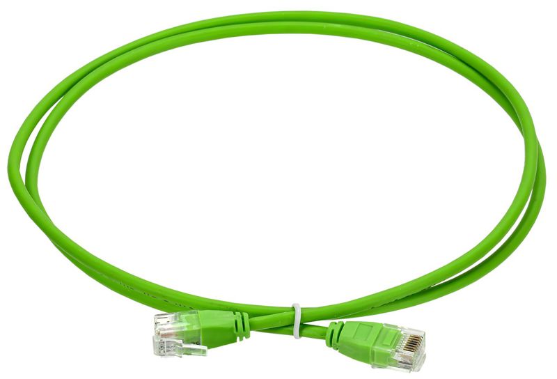 Патч-корд кат.6 UTP 1м slim колпачок без язычка зел. ITK PC02-C06UL-1M-SL-NT