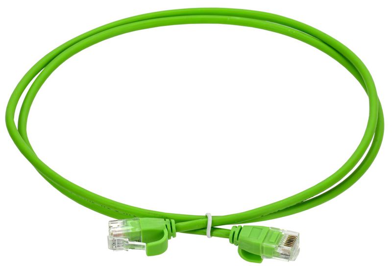 Патч-корд кат.6 UTP 1м slim колпачок язычок зел. ITK PC02-C06UL-1M-SL-WT