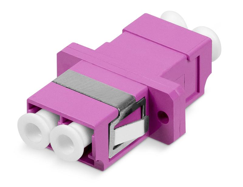 Соединитель проходной DLC-DLC-MM-OM4 LC-LC duplex MM-OM4 (SC Adapter Simplex dimension) для многомод. кабеля пластик. Cabeus 9170c