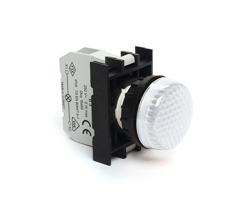 Арматура сигнальная со светодиодом 100-200В перем. тока бел. EMAS B0B0XB