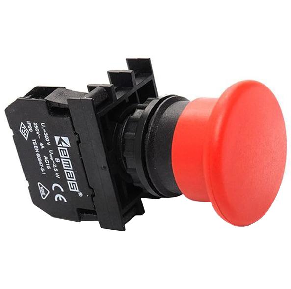 Кнопка "Грибок" 1НО без фиксации красн. EMAS B100MK
