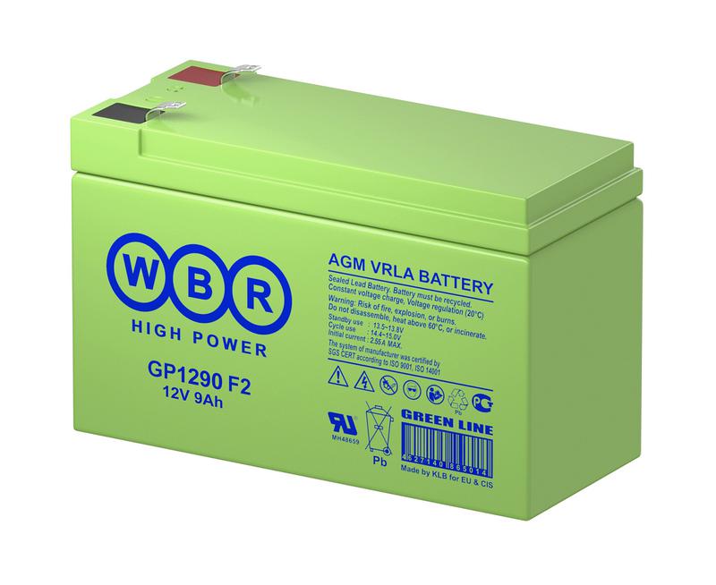 Аккумулятор 12В 9А.ч WBR GP1290 F2 WBR