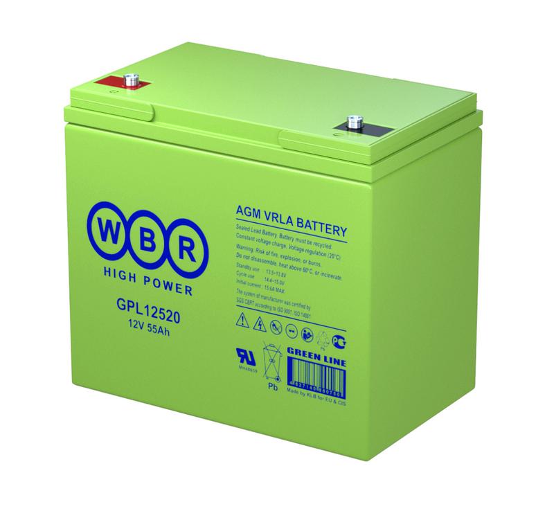 Аккумулятор 12В 55А.ч WBR GPL12520 WBR