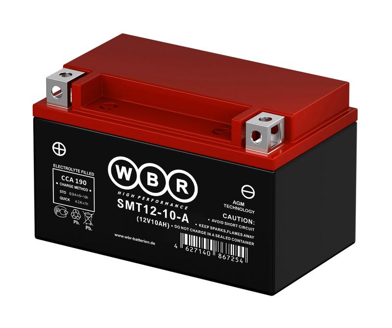 Аккумулятор стартерный 12В 10А.ч WBR SMT12-10-A WBR