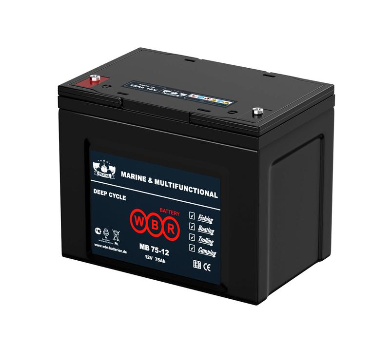 Аккумулятор тяговый лодочный 12В 75А.ч WBR MB75-12 WBR