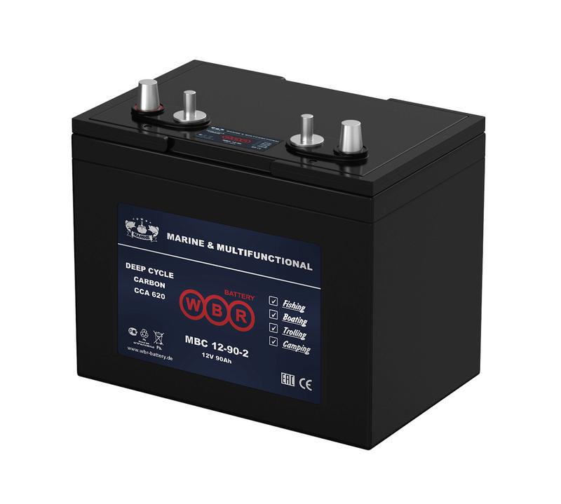 Аккумулятор тяговый лодочный карбоновый 12В 90А.ч WBR MBC12-90-2 WBR