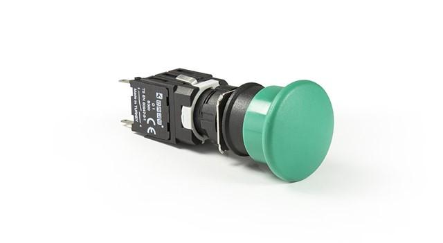 Кнопка нажимная возвратная грибовидная (1НО) зел. EMAS D100YM30Y