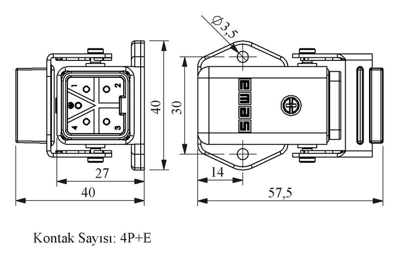Вилка 5 полюсов 10А EMAS EBM05FE46