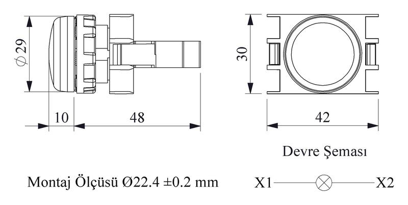 Арматура сигнальная для неоновой лампы (без лампы) красн. EMAS B030XK
