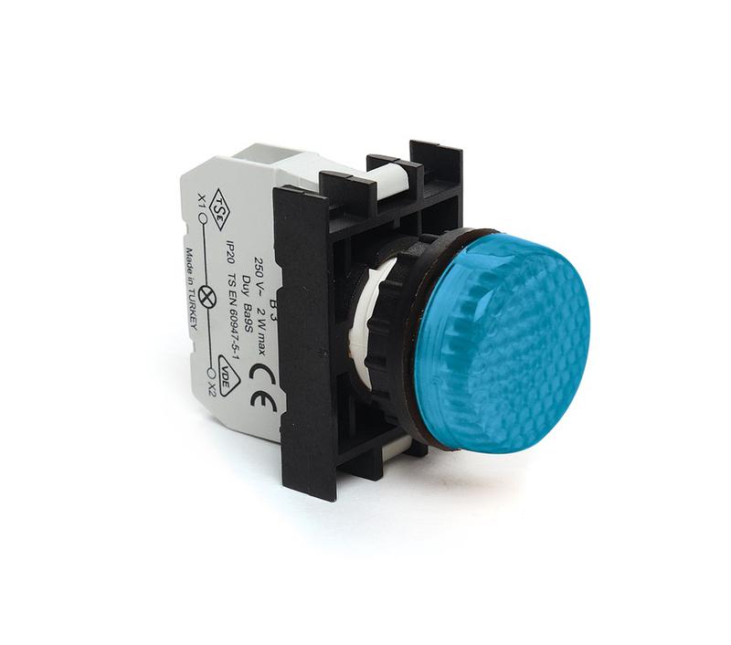 Арматура сигнальная со светодиодом 100-200В перем. тока син. EMAS B0M0XM