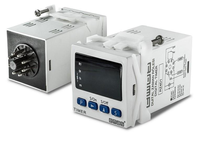 Реле времени цифровое 24В AC/DC монтаж на колодке EMAS RZ4D1S208P