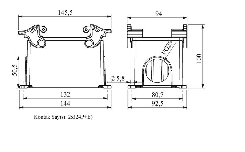 Розетка 4-фиксаторабоковой ввод для панели 48 полюсов 16А EMAS EBM48PD14