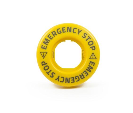 Табличка аварийной кнопки пластиковая Ф60мм со светодиодной подсветкой 24В AC/DC EMAS BET60FLASH2