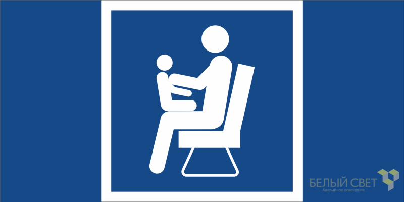 Знак безопасности BL-2915B.D03 "Места для инвалидов пожилых людей людей с детьми" Белый свет a19912