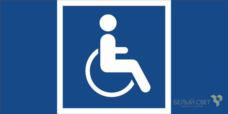 Знак безопасности BL-3015A.D02 "Символы доступ. для инвалидов всех категорий" Белый свет a19676