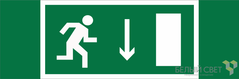 Знак безопасности BL-3511B.E09 "Указ. двери эвакуац. выхода (прав.)" Белый свет a27406