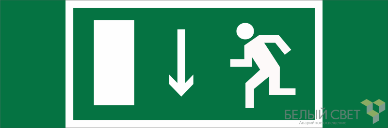 Знак безопасности BL-3511B.E10 "Указ. двери эвакуационного выхода (лев.)" Белый свет a27407