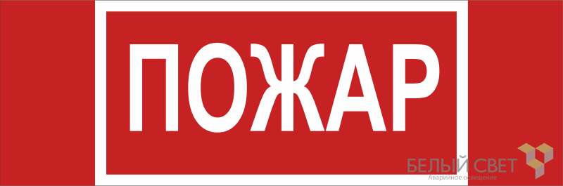 Знак безопасности BL-3511B.F20 "Пожар" Белый свет a27426