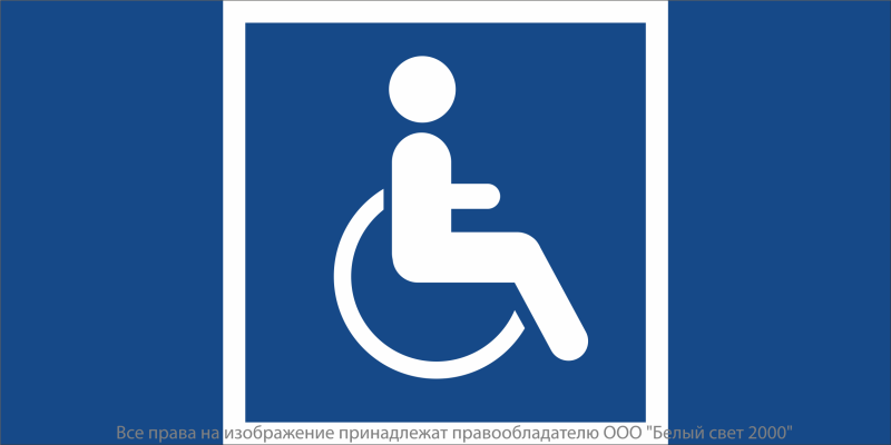 Знак безопасности BL-3517.D02 "Символы доступ. для инвалидов всех категорий" Белый свет a20094