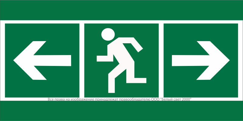 Знак безопасности BL-3517.E120 "Напр. к эв. вых. лев./Напр. к эв. вых. прав." Белый свет a25068