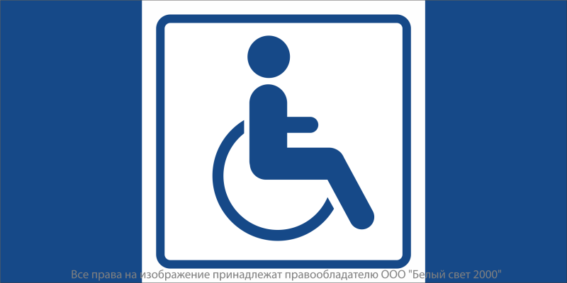 Знак безопасности BL-4020.D01 "Символ доступ. для инвалидов" Белый свет a20286