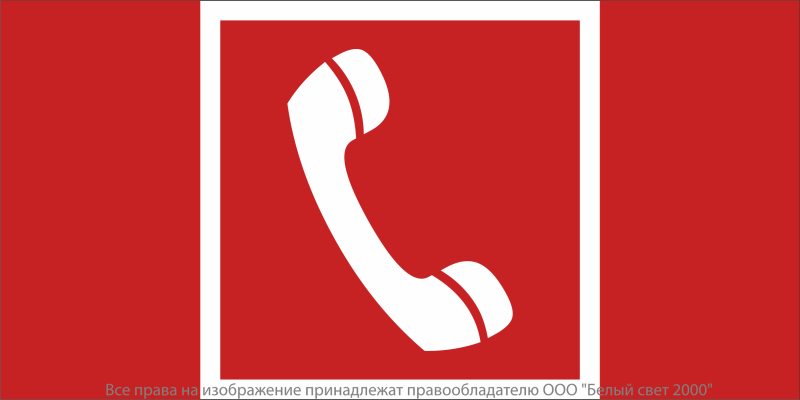 Знак безопасности BL-4020.F05 "Телефон для использования при пожаре" Белый свет a20279
