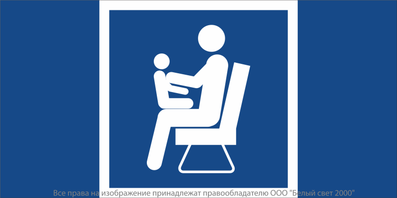 Знак безопасности NPU-2714.D03 "Места для инвалидов пожилых людей людей с детьми" Белый свет a20365