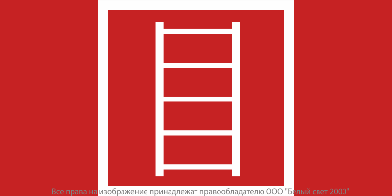 Знак безопасности NPU-6030.F03 "Пожарная лестница" Белый свет a20581