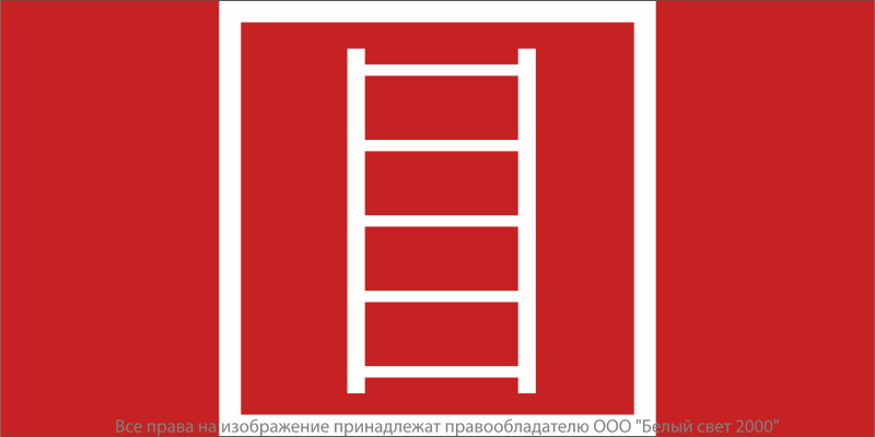 Знак безопасности NPU-7035.F03 "Пожарная лестница" Белый свет a20489