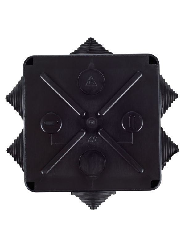 Коробка распаячная КМ41234 100х100х50мм IP55 6 вводов черн. IEK UKO11-100-100-050-K02-55