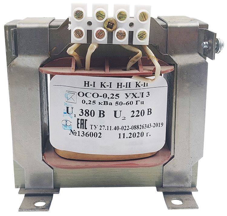 Трансформатор ОСО-0.25 УХЛ3 380/220. IP00 Электротехник ET051836