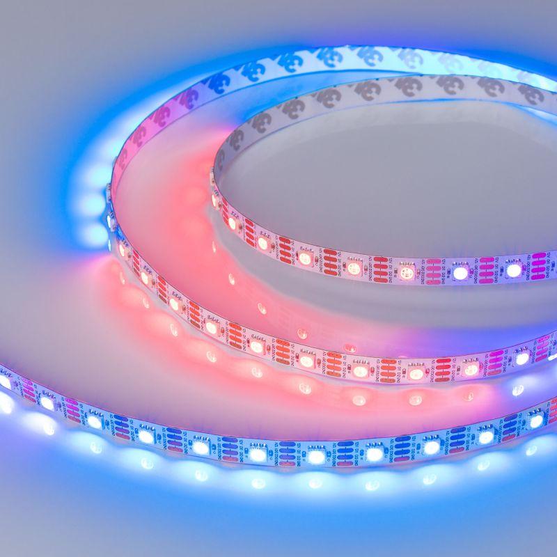 Лента светодиодная SPI-B60-10mm 12V RGB-PX1-RAM 9.3Вт/м IP20 5060 бегущий огонь (уп.5м) Arlight 033437