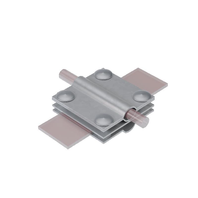 Соединитель заземляющий SCU 4SZ-D5-12-D10-20-B40 SCU для прутка d5-12мм стержня d10-20мм полосы до 40мм с 4 пластинами КМ MA0660