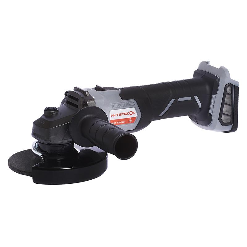 Машина шлифовальная угловая аккумуляторная бесщеточная УШМ-125/18В Li-ion АПИ (кейс без аккум. и ЗУ) ИНТЕРСКОЛ 578.0.0.70