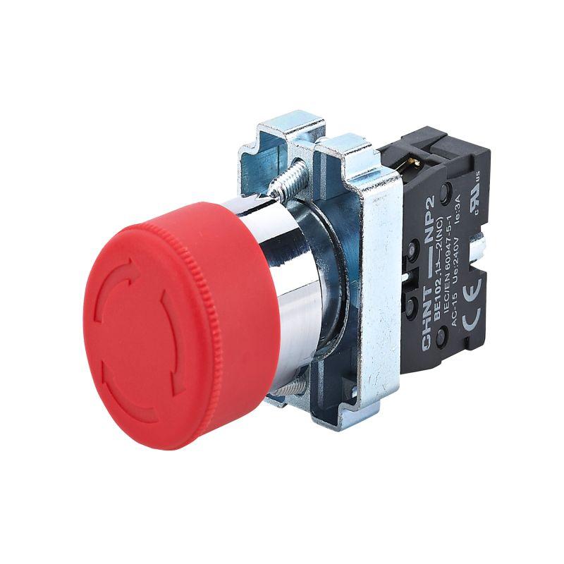Кнопка управления "Грибок" NP2-BS542 d40мм 1НЗ IP40 с фиксацией без подсветки красн. (R) CHINT 573894