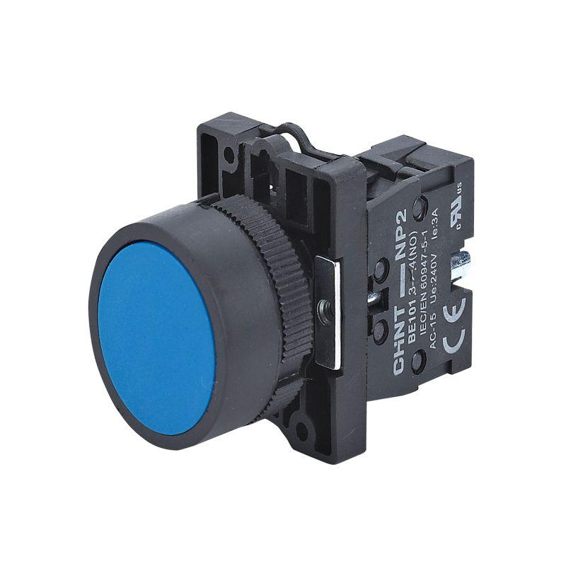 Кнопка управления NP2-EA65 без подсветки 1НО+1НЗ IP40 (R) син. CHINT 574374